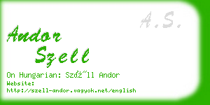 andor szell business card